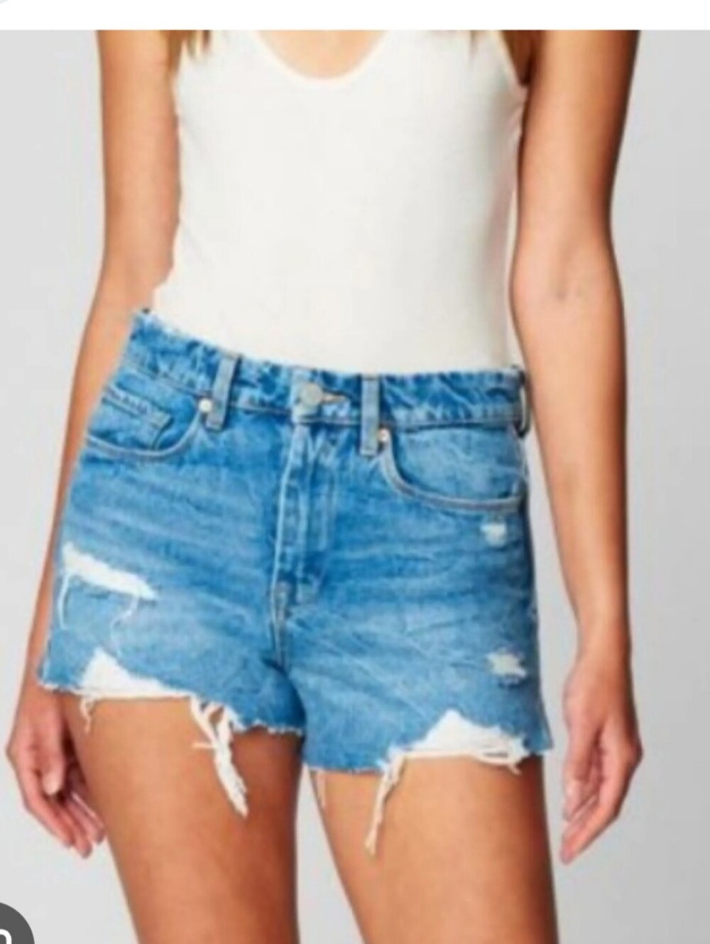 NYC Denim Shorts, Vintage High-rise, Distressed, Size 28, NWOT
